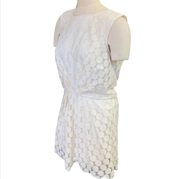 Ali Ro Lace Knot-Front Dress Sleeveless Lined Ivory Sz 8 Roaring 20s #257H - Picture 2 of 7